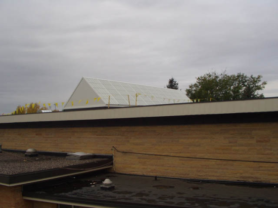 Roof view of completed panels